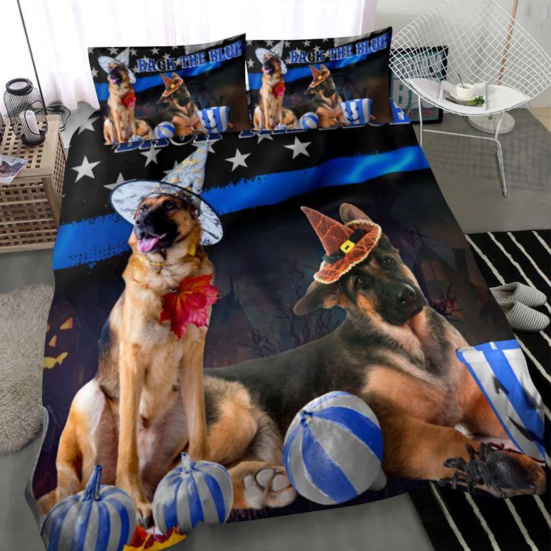 German Shepherd Halloween Bedding Set Halloween Witch Dog Police Dog Dad Gift