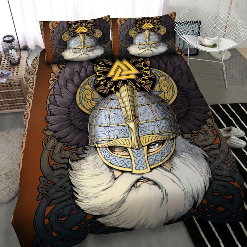 Odin Viking Bedding Set Viking Mask Viking Pattern Viking Lovers