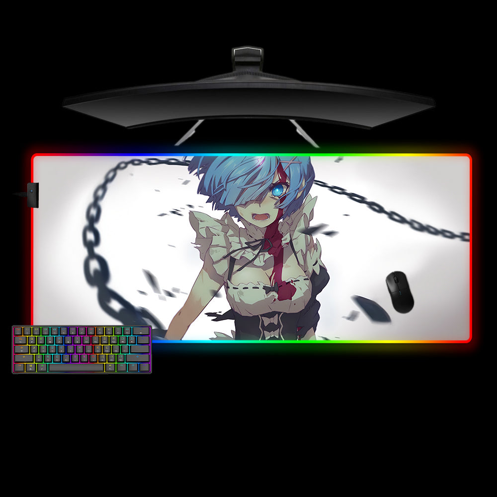 Allleftout Rem Chain Design Rgb Gaming Mouse Pad, Computer Desk Mat