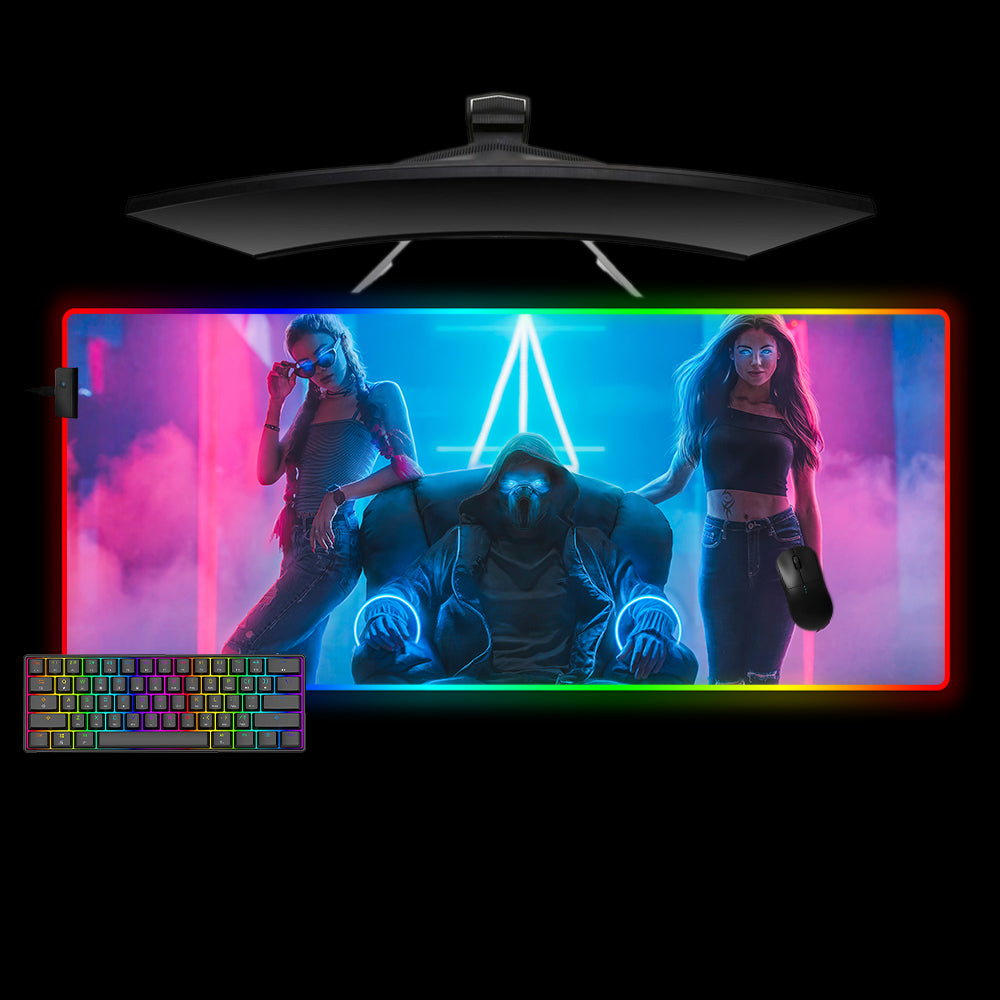 Allleftout Cyberpunk Boss Design Rgb Gaming Mouse Pad, Computer Desk Mat