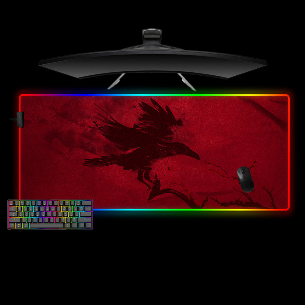 Allleftout Blood Raven Design Rgb Gaming Mouse Pad, Computer Desk Mat