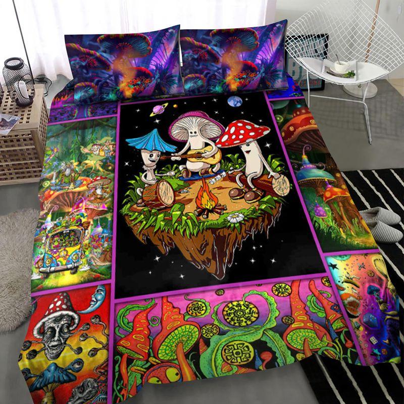 Colorful Mushroom Hippie Bedding Set Hippie Mushroom Garden Mushroom Lovers