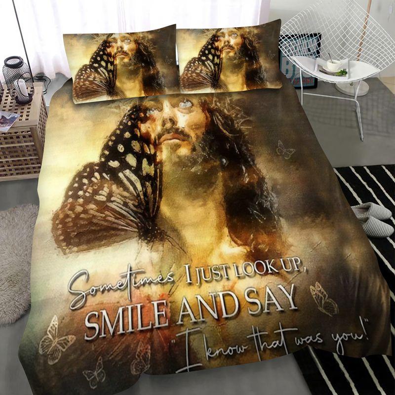 Jesus Bedding Set Jesus Art Butterfly Smile And Say I Know That Was You