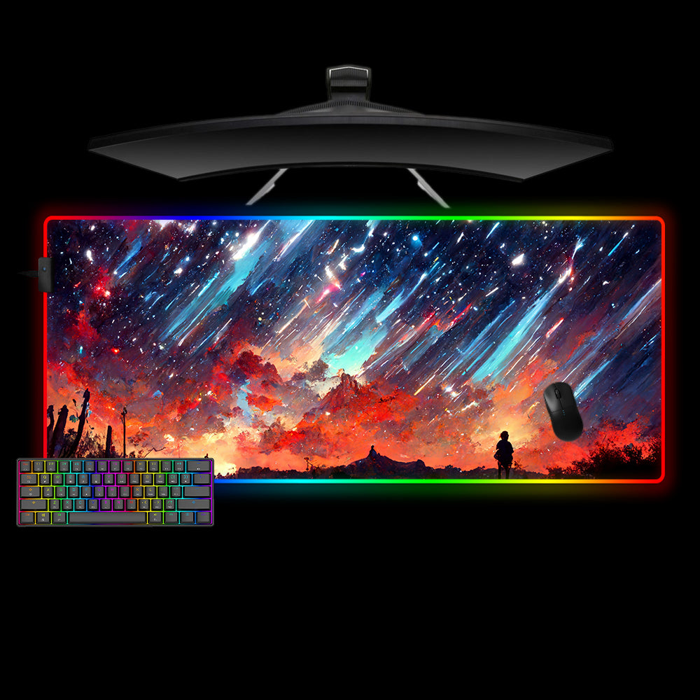 Allleftout Night Sky Painting Design Rgb Gaming Mouse Pad, Computer Desk Mat