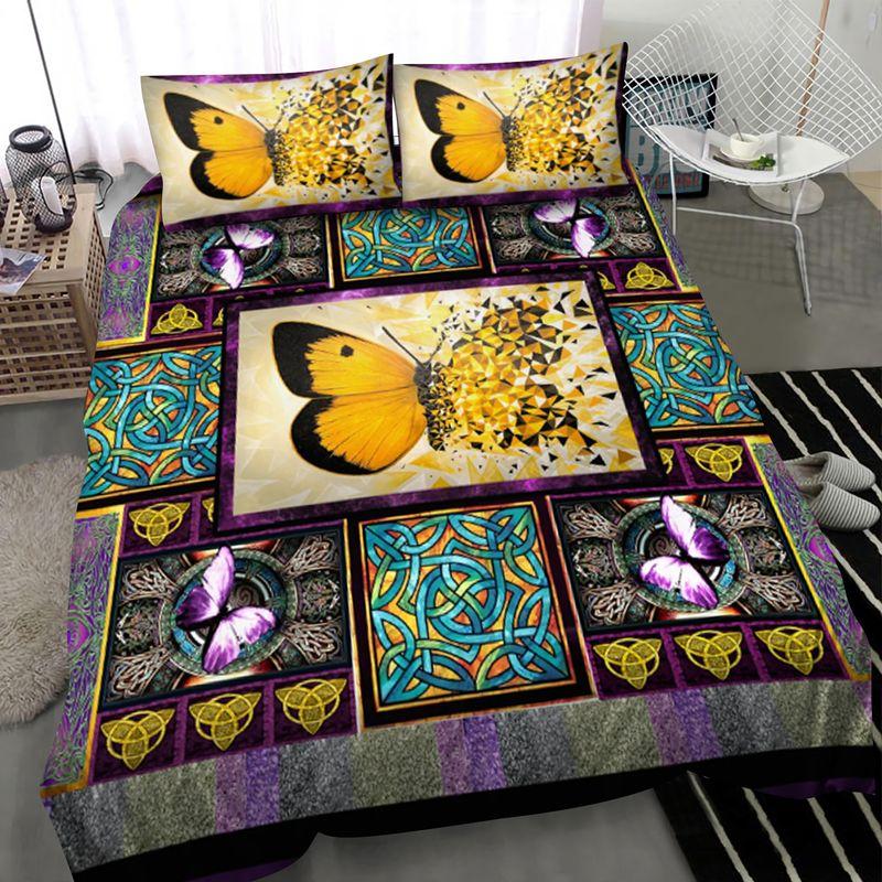 Butterfly Bedding Set Viking Knot Pattern Butterfly Lover Viking Mom