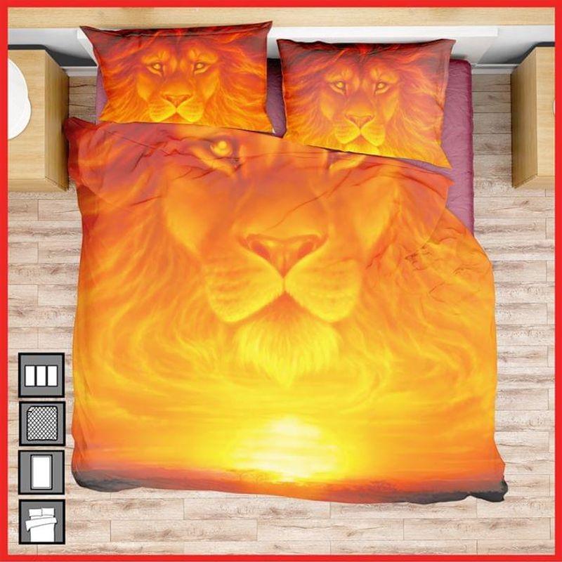 The King God Lion Sunset Bedding Set Lions Spirit Lover Bedroom Decor