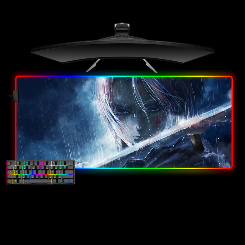 Allleftout Gilthunder Rain Design Rgb Gaming Mouse Pad, Computer Desk Mat