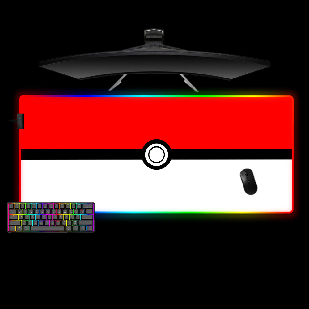 Allleftout Poke Ball Design Rgb Gaming Mouse Pad, Computer Desk Mat