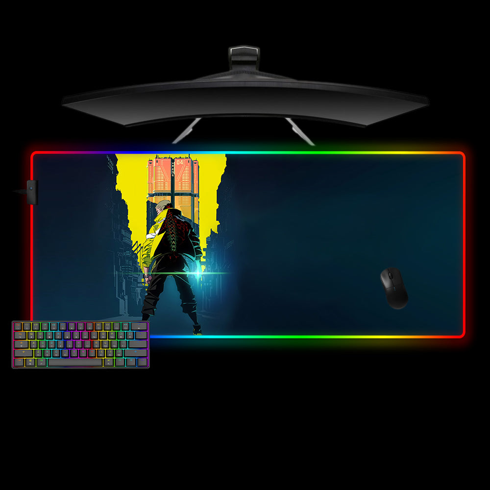 Allleftout Cyberpunk Edgerunner Design Rgb Gaming Mouse Pad, Computer Desk Mat