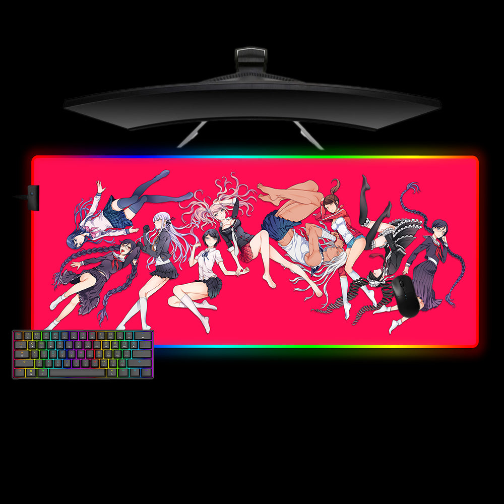 Allleftout Danganronpa Girls Design Rgb Gaming Mouse Pad, Computer Desk Mat