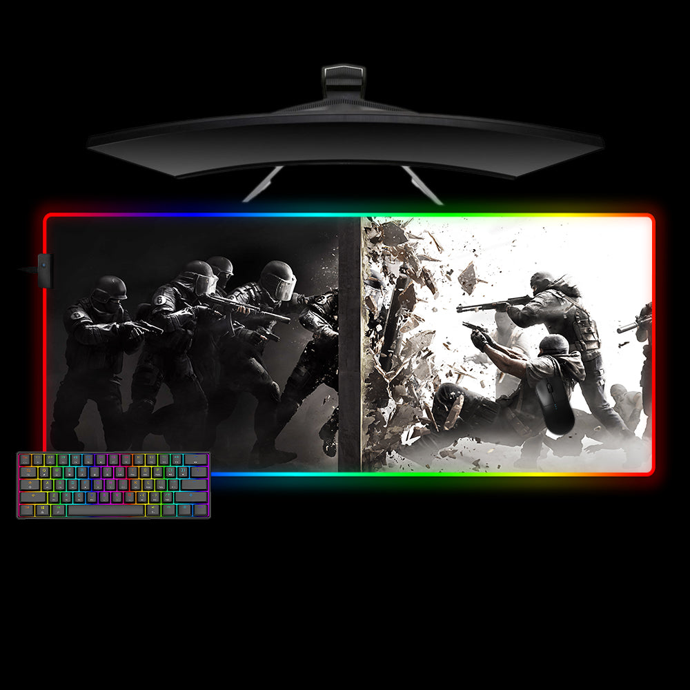 Allleftout Siege Breakin Design Rgb Gaming Mouse Pad, Computer Desk Mat