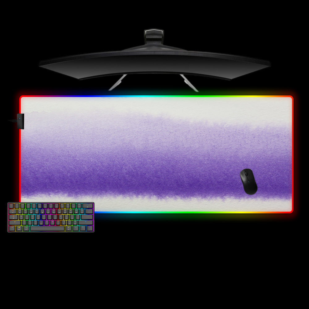 Allleftout Purple Watercolor Design Rgb Gaming Mouse Pad, Computer Desk Mat