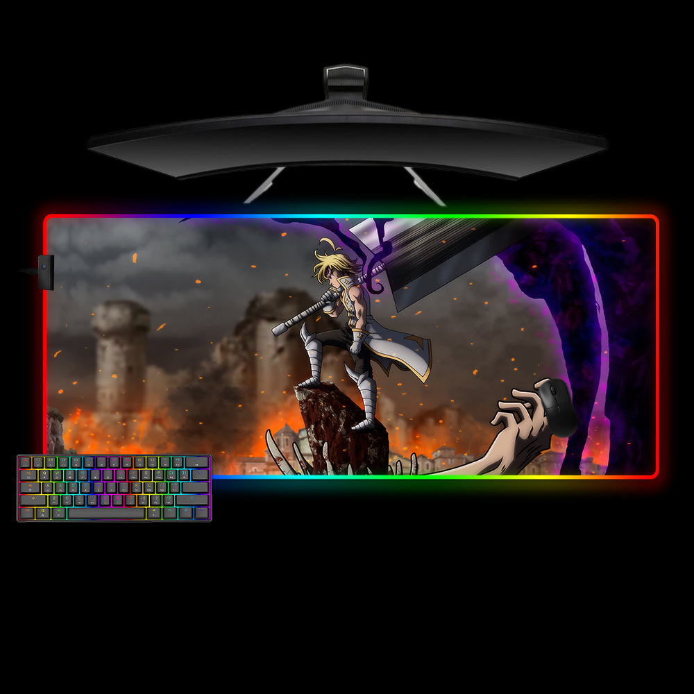 Allleftout Demon King Design Rgb Gaming Mouse Pad, Computer Desk Mat