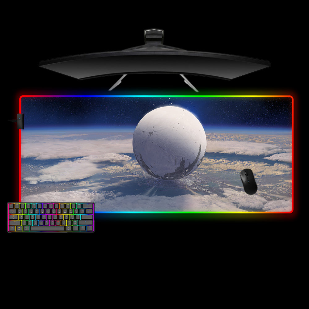 Allleftout Destiny Planet Design Rgb Gaming Mouse Pad, Computer Desk Mat