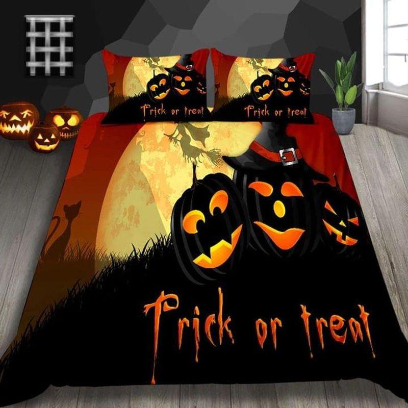 Happy Halloween Trick Or Treat Bed Set Halloween Lovers Perfect Gifts