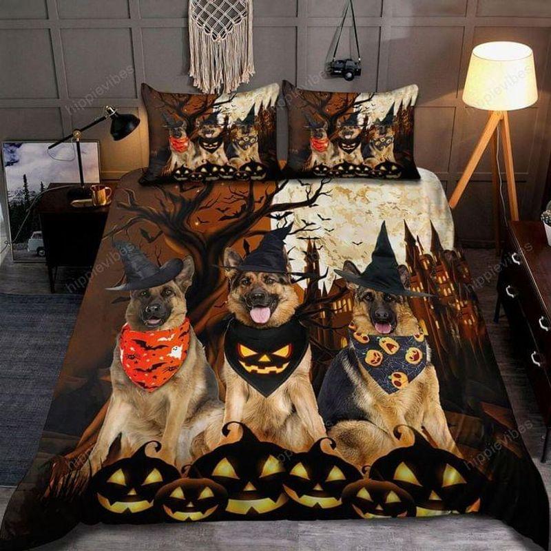 German Shepherd Happy Halloween Bedding Set Puppies Dog Lovers Gift