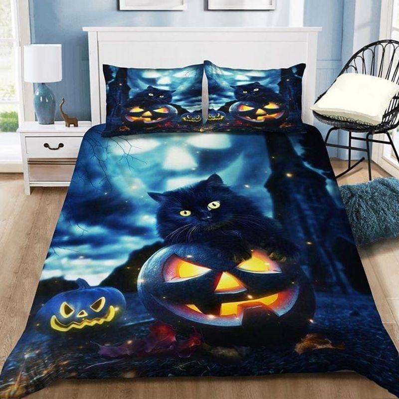 Black Cat Hug Jack-O-Latern Halloween Vibe Cat Lover Gift Christmas
