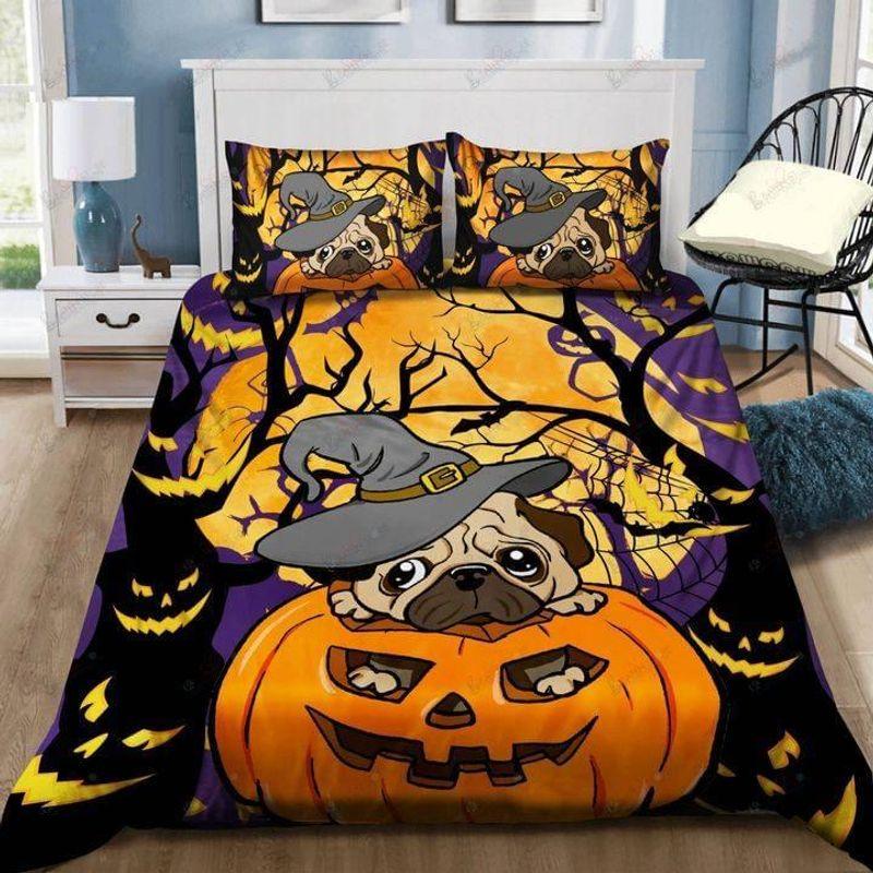 Pug Halloween Printed Bedding Set Bedroom Decor Halloween Vibe