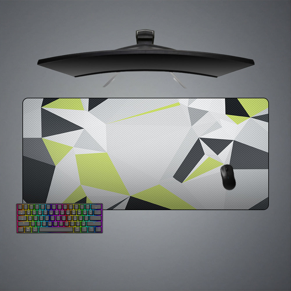 Allleftout Lime And Gray Pattern Design Gaming Mouse Pad, Computer Desk Mat