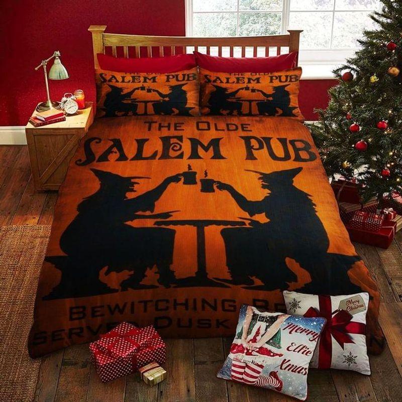 Halloween Bedding Set The Olde Salem Pub Witches Art Printed Decor