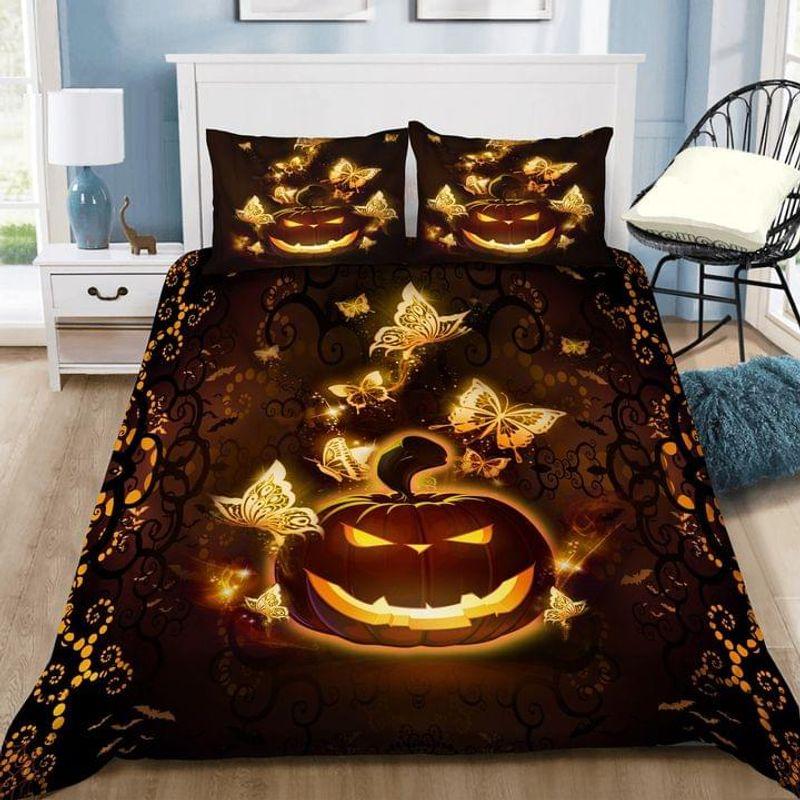 Fire Butterfly And Pumpkin Bed Set Halloween Vibe Great Gift
