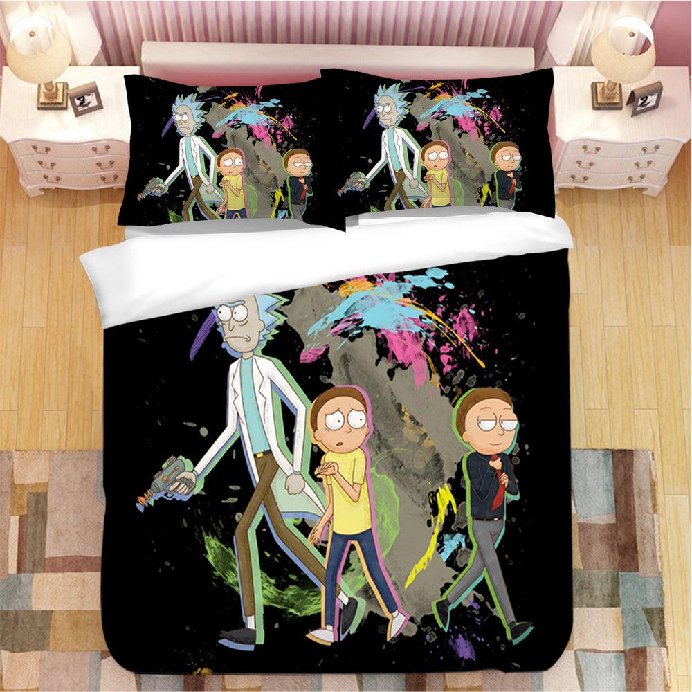 Rick And Morty  #13 Duvet Cover Quilt Cover Pillowcase Bedding Set Bed Home Bedroom Decor