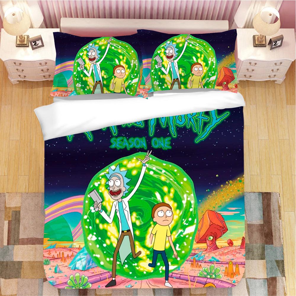 Rick And Morty  #10 Duvet Cover Quilt Cover Pillowcase Bedding Set Bed Home Bedroom Decor