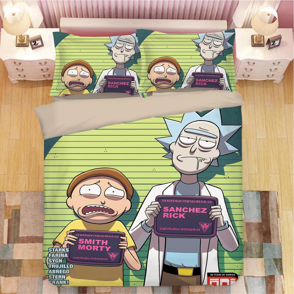 Rick And Morty  #18 Duvet Cover Quilt Cover Pillowcase Bedding Set Bed Home Bedroom Decor