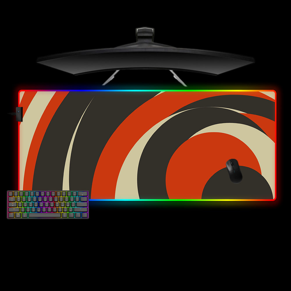 Allleftout Circles Design Rgb Gaming Mouse Pad, Computer Desk Mat