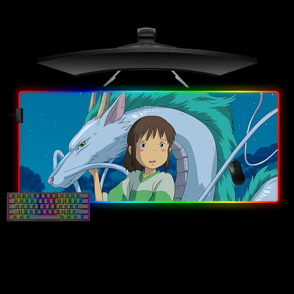 Allleftout Chihiro And Haku Design Rgb Gaming Mouse Pad, Computer Desk Mat