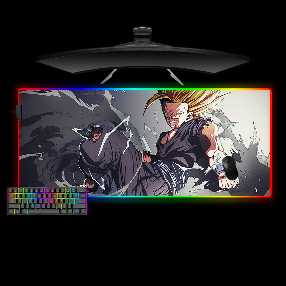 Allleftout Gohan Fights Design Rgb Gaming Mouse Pad, Computer Desk Mat