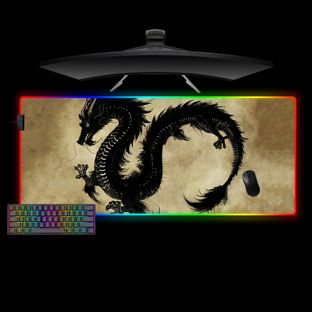 Allleftout Dragon Painting Design Rgb Gaming Mouse Pad, Computer Desk Mat