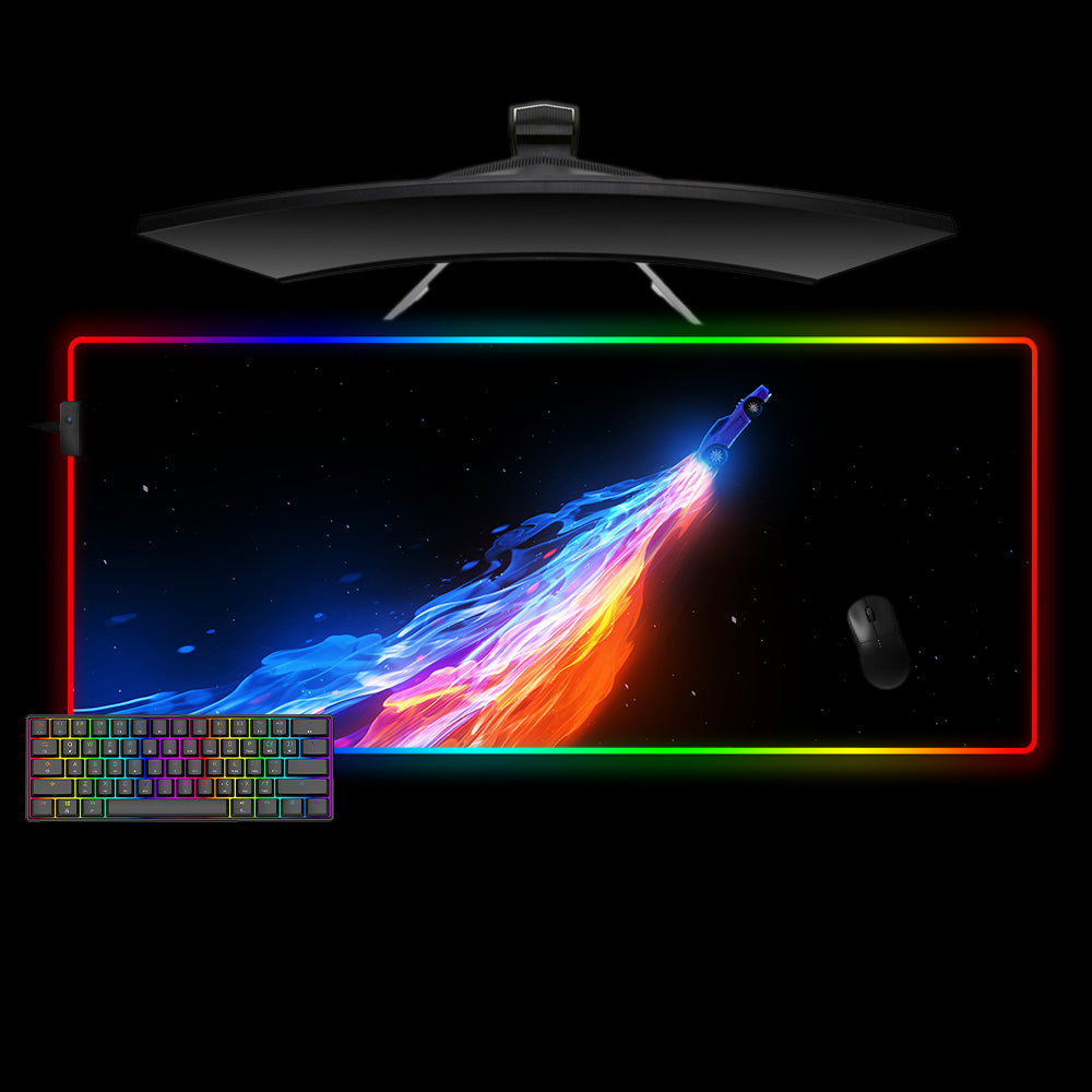Allleftout Rocket League Boost Flames Design Rgb Gaming Mouse Pad, Computer Desk Mat