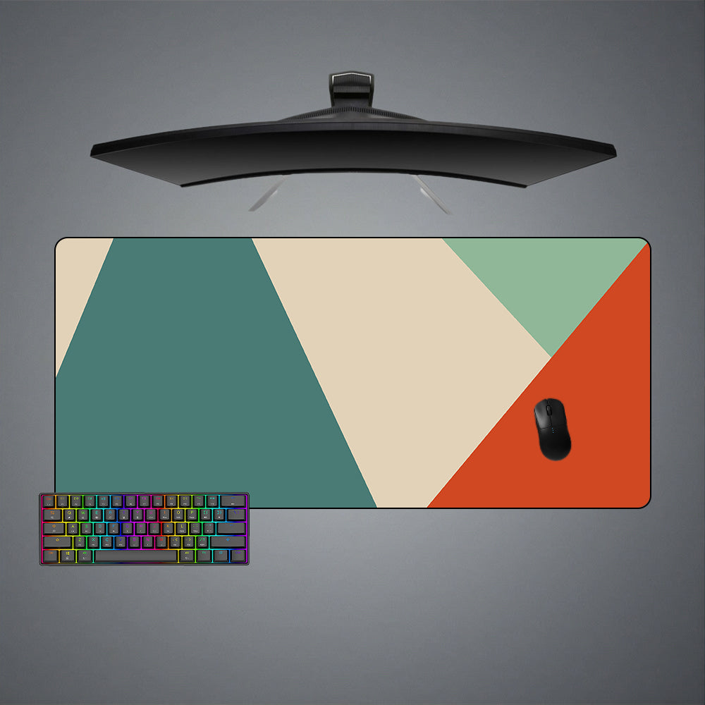 Allleftout Geometry Tricolor Design Gaming Mouse Pad, Computer Desk Mat