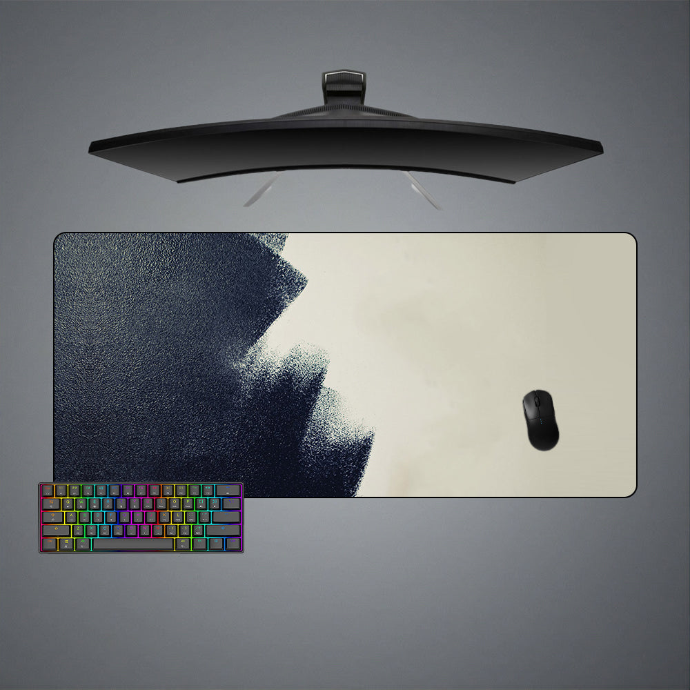 Allleftout Navy Blue And Beige Paint Design Gaming Mouse Pad, Computer Desk Mat