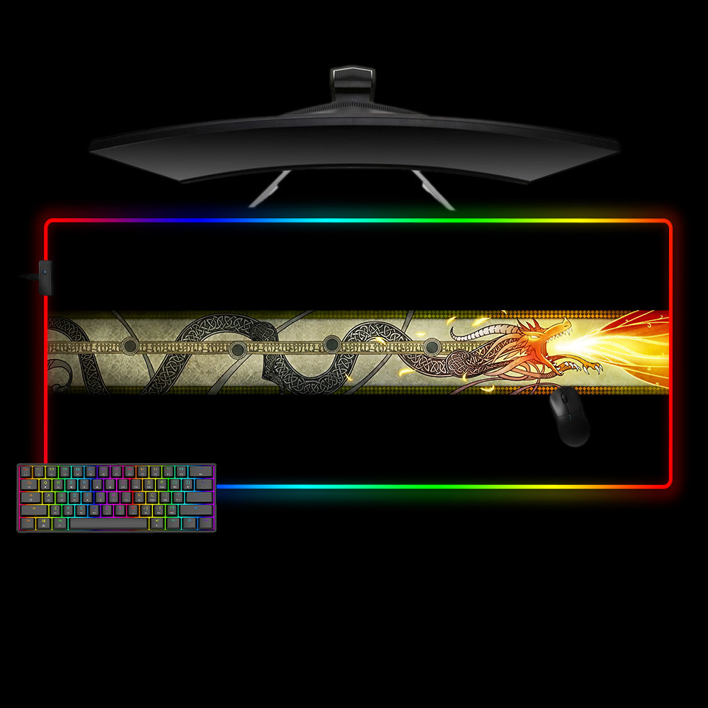 Allleftout Dragon Lore Design Rgb Gaming Mouse Pad, Computer Desk Mat