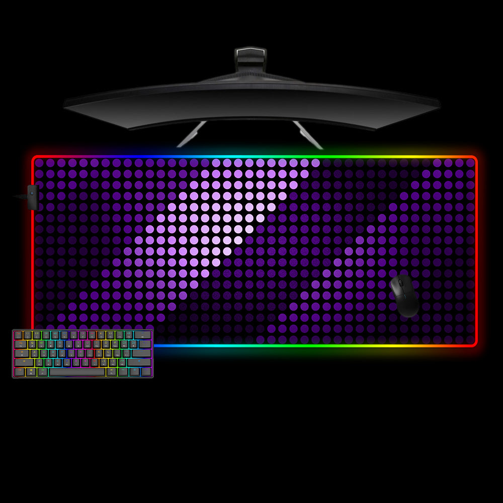 Allleftout Purple Dots Design Rgb Gaming Mouse Pad, Computer Desk Mat