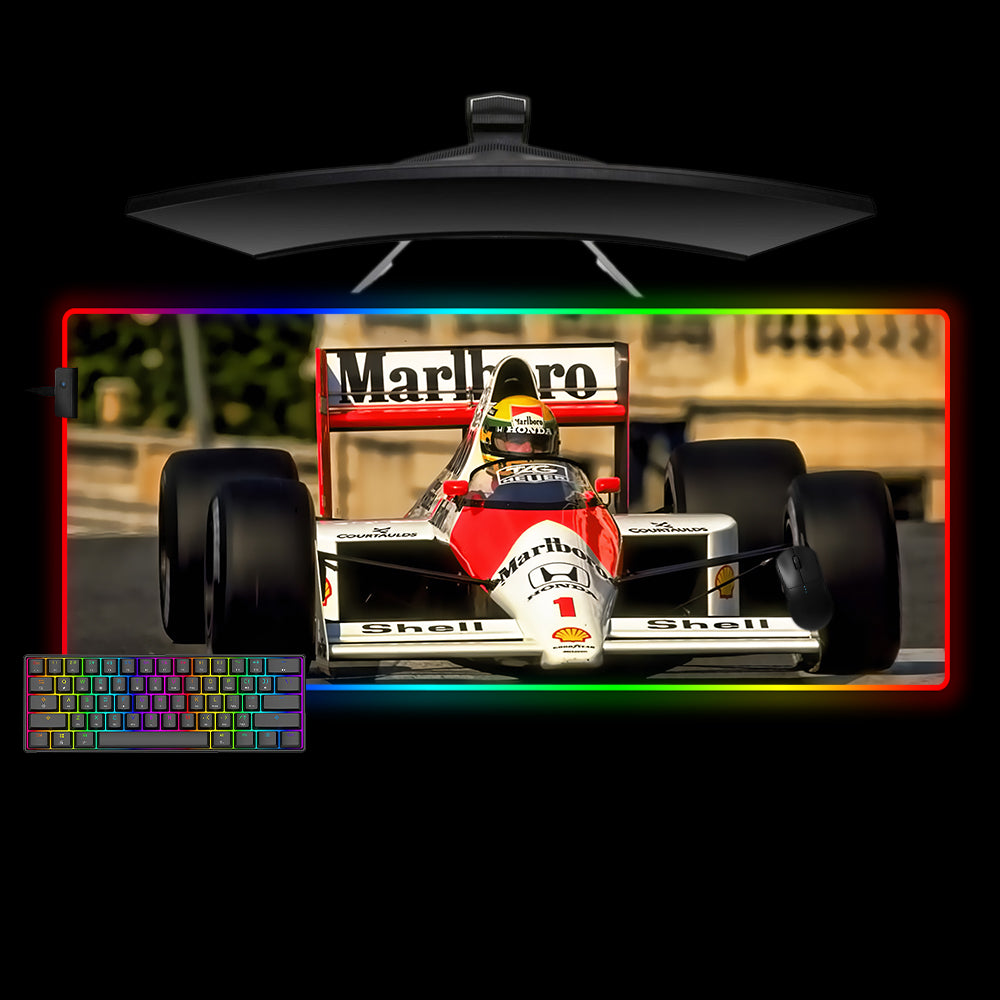 Allleftout Senna At Monaco Design M-Xxl Size Rgb Gaming Mouse Pad, Computer Desk Mat