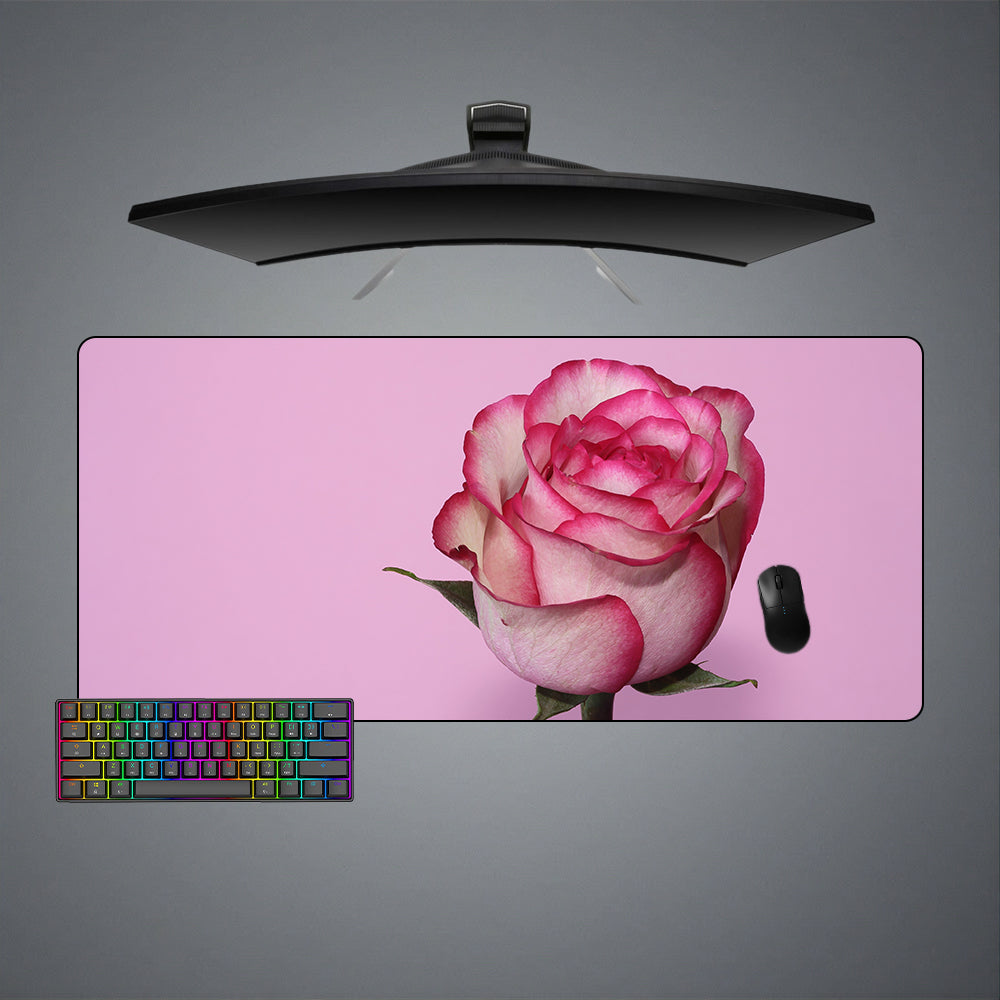 Allleftout Pink Rose Design Gaming Mouse Pad, Computer Desk Mat