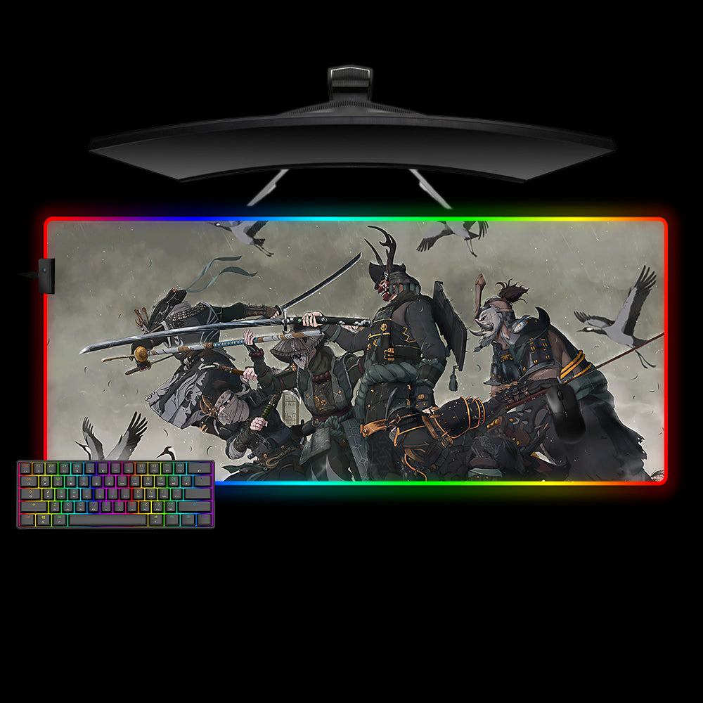 Allleftout Samurai Squad Design Rgb Gaming Mouse Pad, Computer Desk Mat