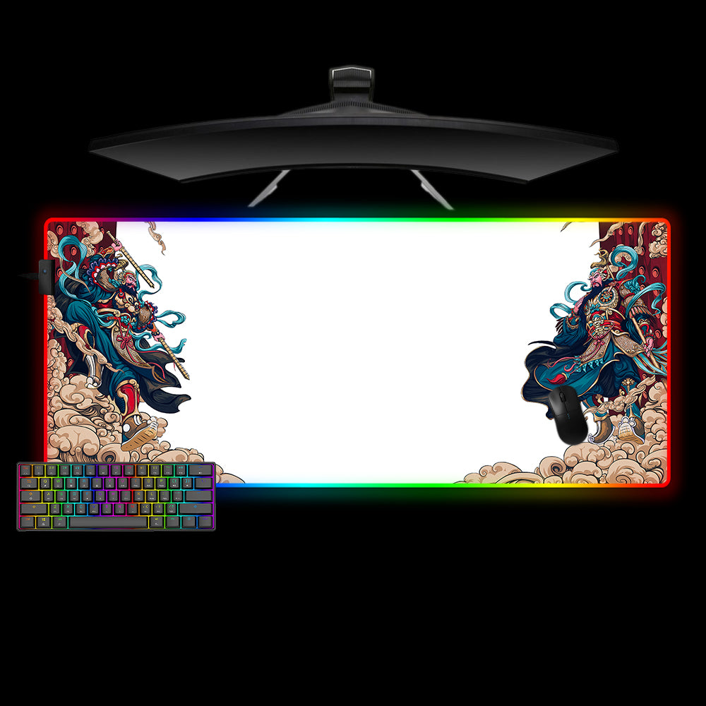 Allleftout Chinese Style Gods Design Rgb Gaming Mouse Pad, Computer Desk Mat