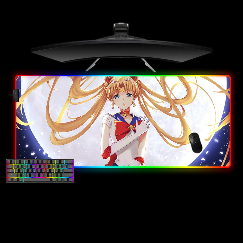 Allleftout Sailor Moon Design M-Xxl Size Rgb Gaming Mouse Pad, Computer Desk Mat