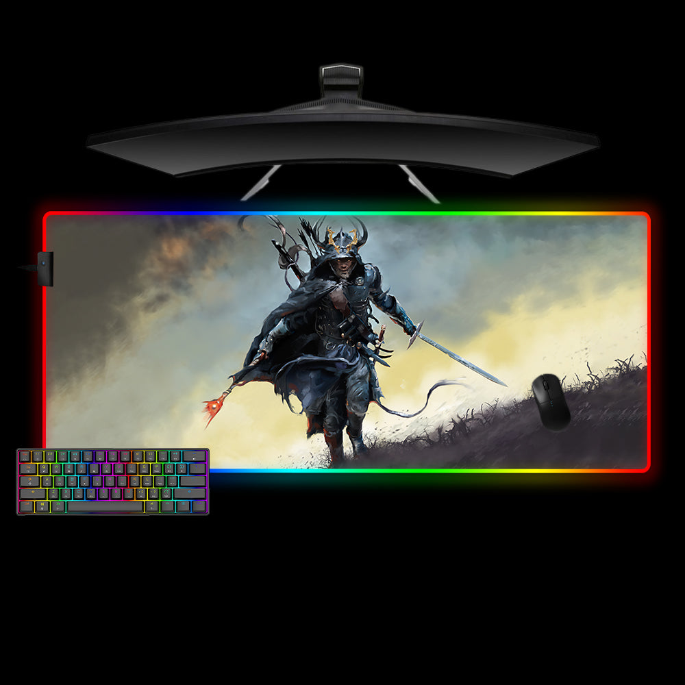 Allleftout Samurai Mage Design M-Xxl Size Rgb Gaming Mouse Pad, Computer Desk Mat