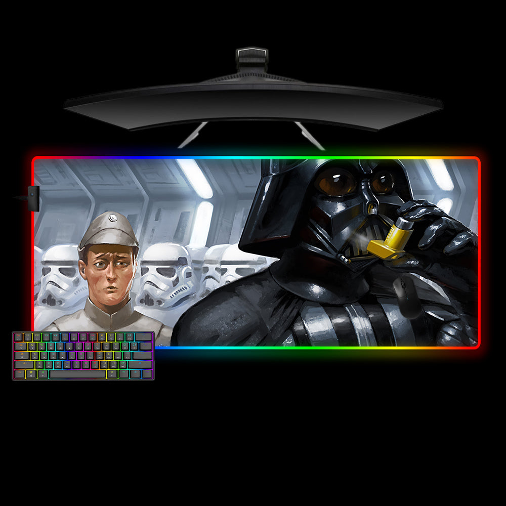Allleftout Darth Vader Asthma Funny Design M-Xxl Size Rgb Gaming Mouse Pad, Computer Desk Mat