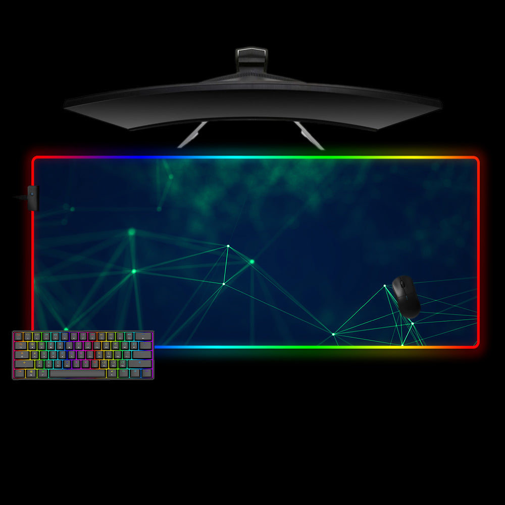 Allleftout Green Cyberspace Design M-Xxl Size Rgb Gaming Mouse Pad, Computer Desk Mat