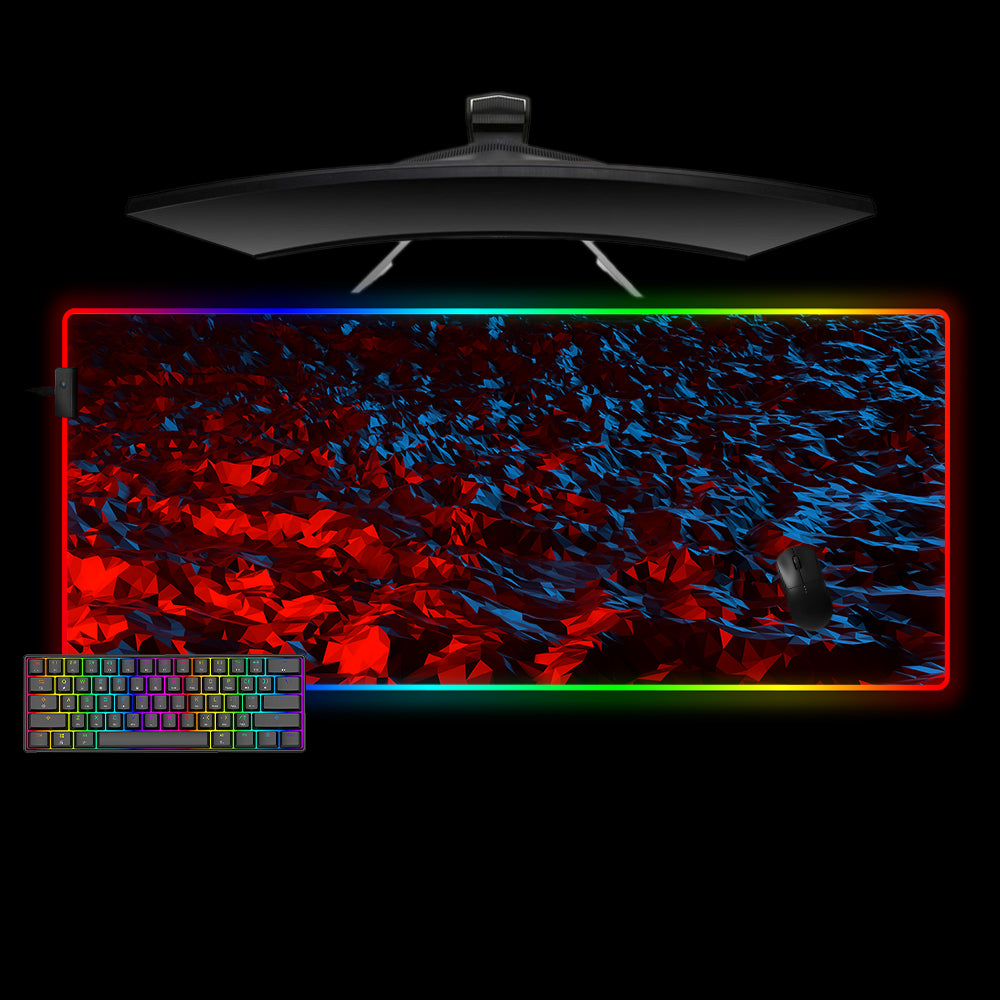 Allleftout Poly Red And Blue Design M-Xxl Size Rgb Gaming Mouse Pad, Computer Desk Mat