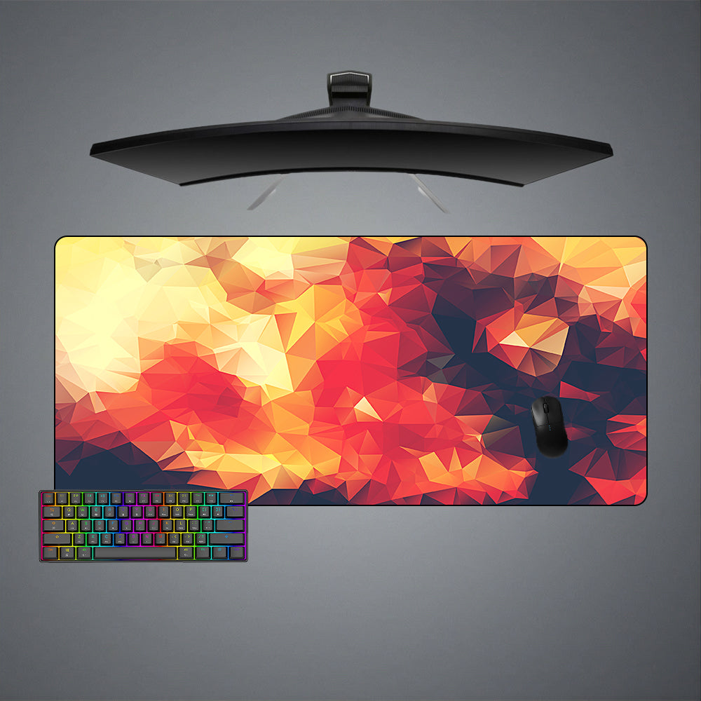 Allleftout Poly Fire Design M-Xxl Size Gaming Mouse Pad, Computer Desk Mat