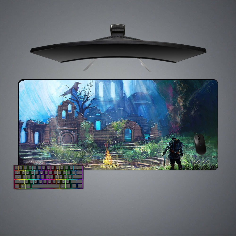 Allleftout Firelink Shrine Design M-Xxl Size Gaming Mouse Pad, Computer Desk Mat