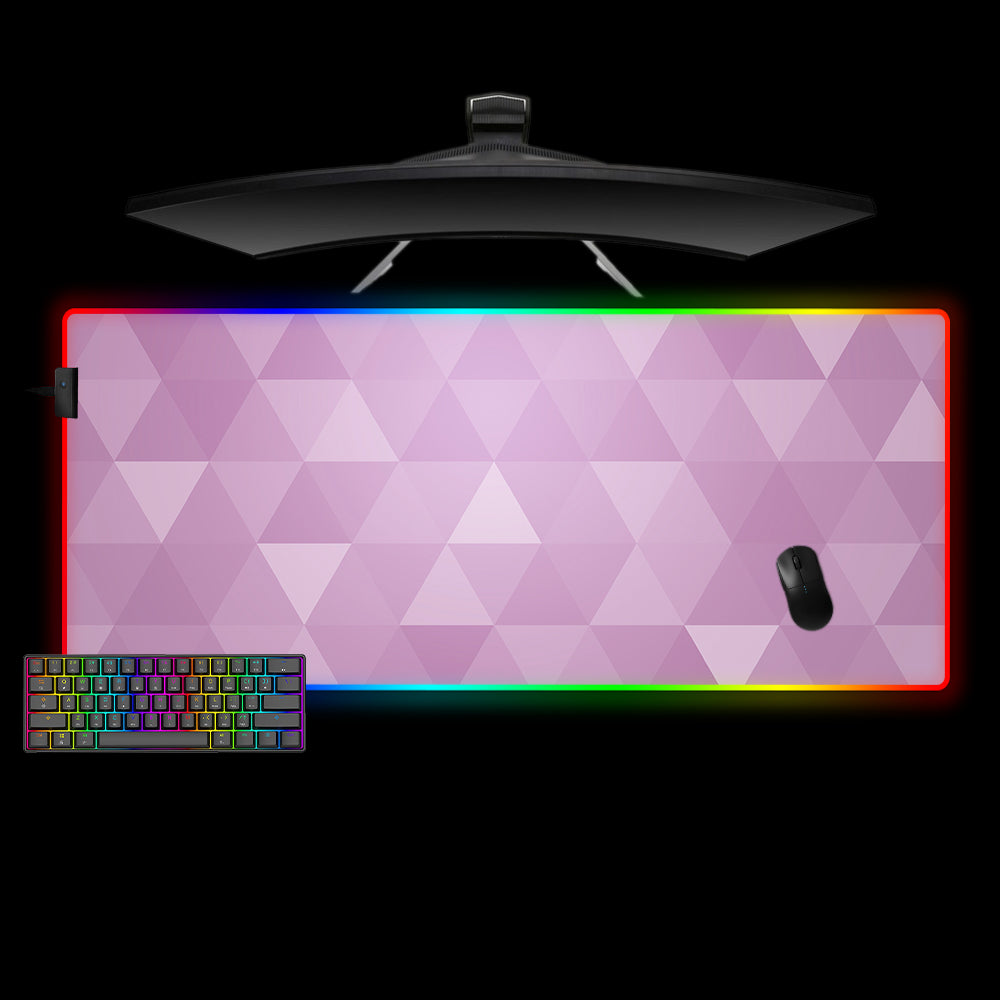 Allleftout Purple Triangles Design M-Xxl Size Rgb Gaming Mouse Pad, Computer Desk Mat