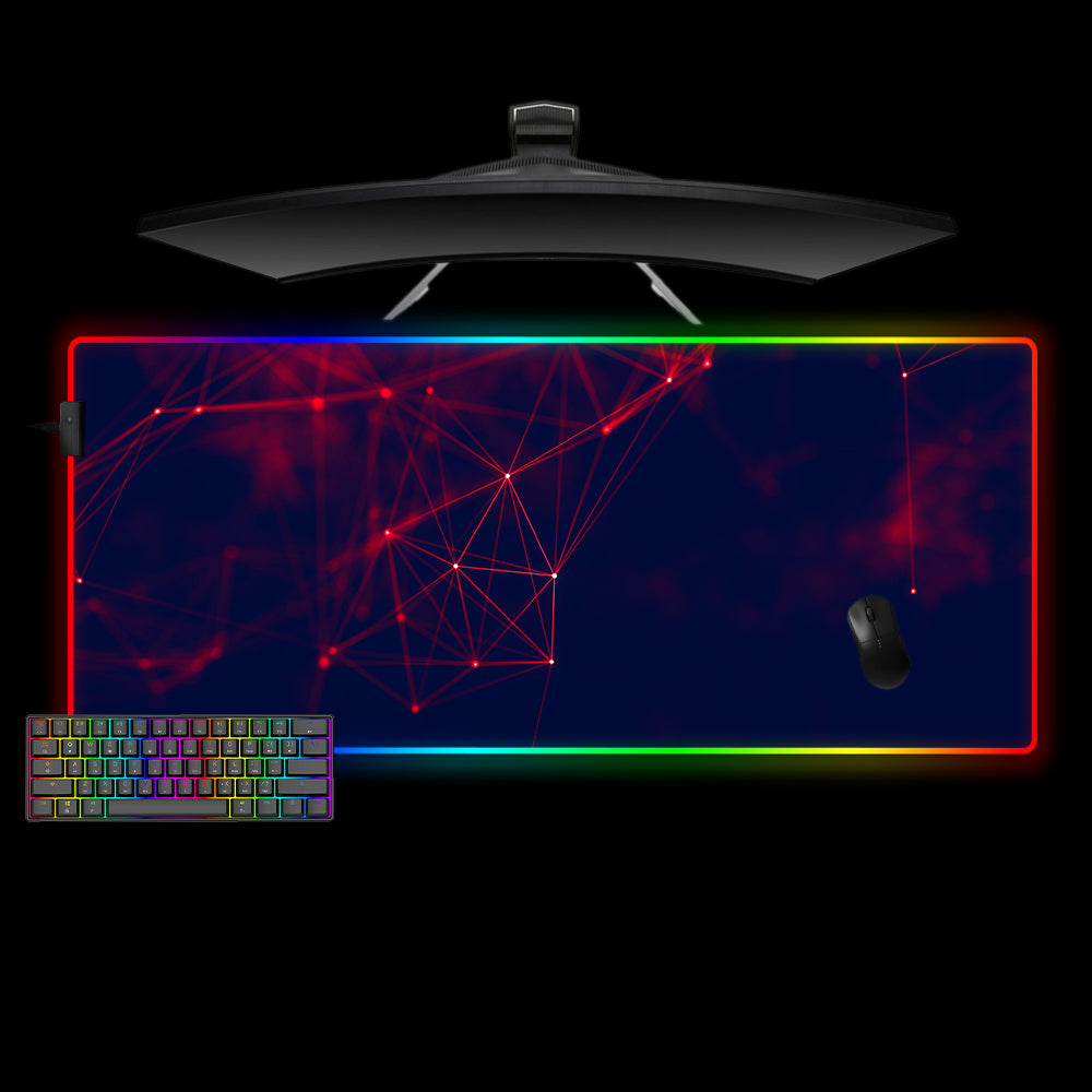 Allleftout Red Cyberspace Design M-Xxl Size Rgb Gaming Mouse Pad, Computer Desk Mat